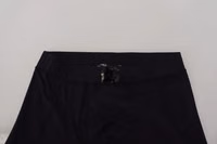 Black Nylon Slim Fit Stretch Pants 5