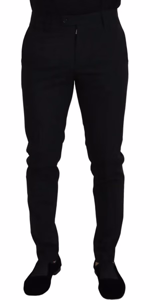 Black Polyester Chino Formal Pants