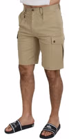 Beige Cotton Cargo Bermuda Shorts 2