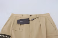 Beige Cotton Cargo Bermuda Shorts 5