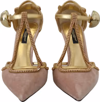 Pink Crystal T-strap Heels Pumps Shoes 1