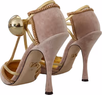 Pink Crystal T-strap Heels Pumps Shoes 3