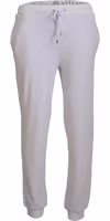 White Cotton Logo Mens Jogger Pants 3
