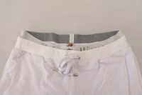 White Cotton Logo Mens Jogger Pants 4