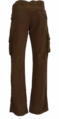Brown Cotton Corduroy Cargo Pants