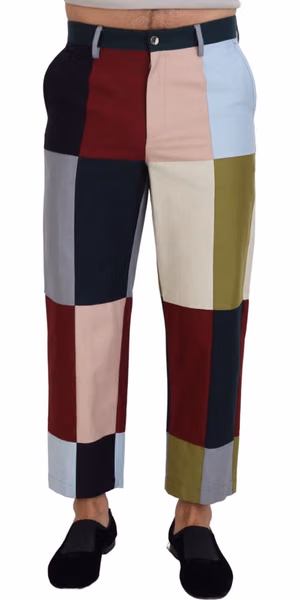 Multicolor Cotton Patchwork Pants