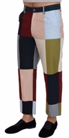 Multicolor Cotton Patchwork Pants 2