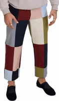 Multicolor Cotton Patchwork Pants 4