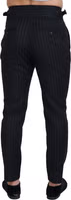 Black Wool Striped Chino Pants 3