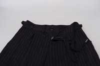 Black Wool Striped Chino Pants 5