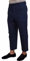 Blue Cotton Men Cropped Pants 2