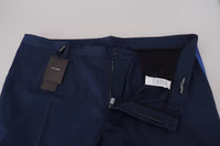 Blue Cotton Men Cropped Pants 4
