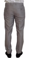 Silver Wool Silk 3 Piece Slim Fit Suit 4