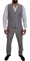 Silver Wool Silk 3 Piece Slim Fit Suit 5