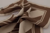 Brown Stripes DG Logo Square Mens Handkerchief Scarf 3