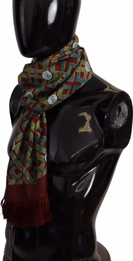 Multicolor DG Logo Shawl Warm Neck Wrap Fringe Scarf