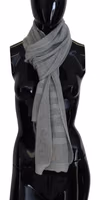 Gray Logo Knitted Neck Wrap Shawl Foulard Scarf 2