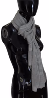 Gray Logo Knitted Neck Wrap Shawl Foulard Scarf 3