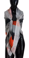Gray Red Shawl Foulard Wrap Scarf 3