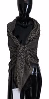 Gray Logo Knit Neck Wrap Shawl Scarf 3