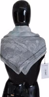 Gray Print Shawl Foulard Branded Scarf 3