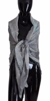 Gray Print Shawl Foulard Fringes Scarf 1