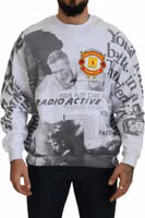 White Cotton Crewneck Pullover Sweatshirt Sweater 1