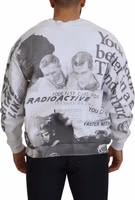 White Cotton Crewneck Pullover Sweatshirt Sweater 3
