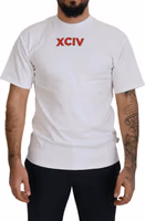 White Logo Print Cotton Short Sleeves T-shirt 1