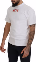 White Logo Print Cotton Short Sleeves T-shirt 2