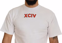 White Logo Print Cotton Short Sleeves T-shirt 4