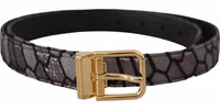 Multicolor Patchwork Leather Gold Jaquard Belt 3