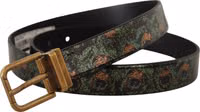 Multicolor Leather Vernice Pavone Bronze Metal Belt 1