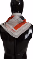 Gray Red Silk Shawl Foulard Wrap Scarf 3