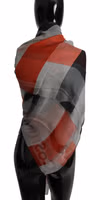 Gray Red Shawl Foulard Wrap  Scarf 2
