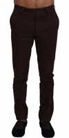 Brown Cotton Tapered Formal Men Pants 1