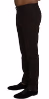 Brown Cotton Tapered Formal Men Pants 2