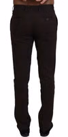 Brown Cotton Tapered Formal Men Pants 3