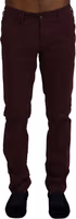 Maroon Cotton Stretch Skinny Casual Men Pants 2