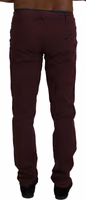 Maroon Cotton Stretch Skinny Casual Men Pants 4