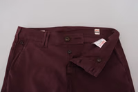 Maroon Cotton Stretch Skinny Casual Men Pants 5