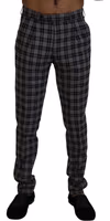 Gray Checkered Slim Fit Men Pants 1