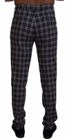 Gray Checkered Slim Fit Men Pants 3