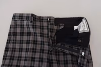 Gray Checkered Slim Fit Men Pants 4