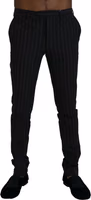 Black Stripes Viscose Dress Pants 1