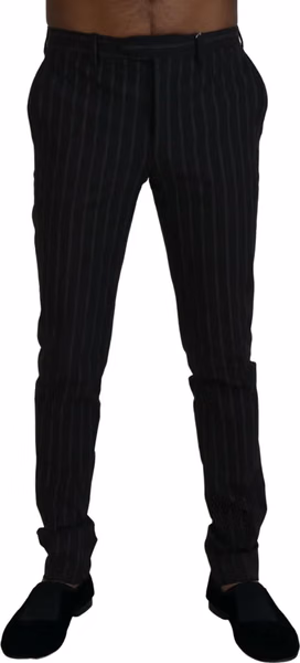 Black Stripes Viscose Dress Pants