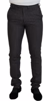 Brown Stripes Slim Fit Men Pants 1