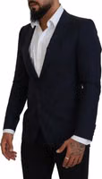 Blue Wool Slim Fit Formal Coat Blazer 2