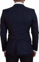 Blue Wool Slim Fit Formal Coat Blazer 3