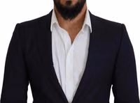 Blue Wool Slim Fit Formal Coat Blazer 4